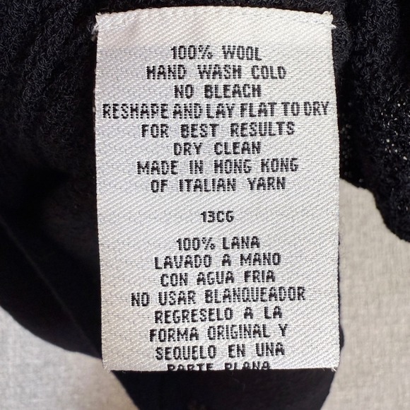 Eileen Fisher‎ Wool Dress Sz SP Italian Yarn Black Long Sleeve Knit Minimalist - Picture 6 of 10